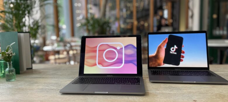 Instagram and TikTok logos displayed on a laptop by Cure Media https://flic.kr/p/2mdTmeZ CC BY 2.0