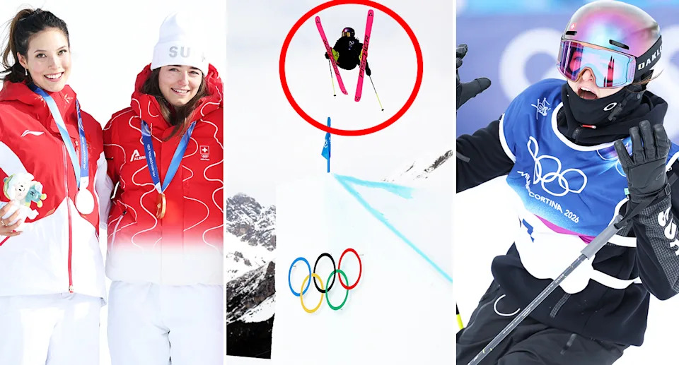 Mathilde Gremaud and Eileen Gu at the Winter Olympics.