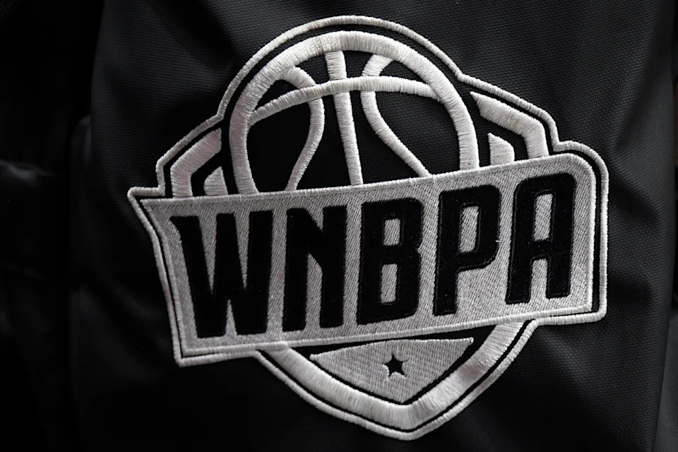 UNCASVILLE, CT - JULY 28: The Women's National Basketball Players Association (WNBPA) logo is seen on a backpack before a WNBA game between the Seattle Storm and the Connecticut Sun on July 28, 2025, at Mohegan Sun Arena in Uncasville, CT. (Photo by Erica Denhoff/Icon Sportswire via Getty Images)