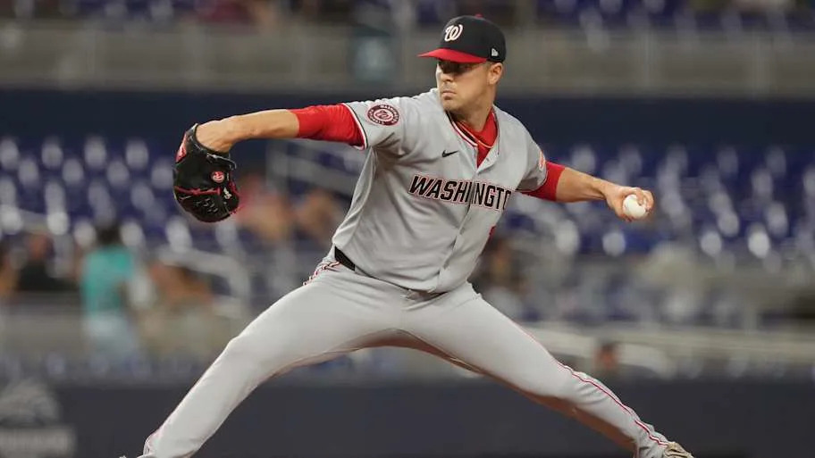  Washington Nationals starting pitcher MacKenzie Gore pitches.