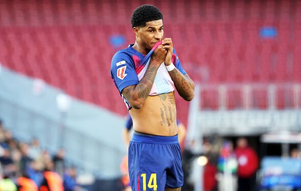 Marcus Rashford during Barcelona's recent La Liga victory over RCD Mallorca