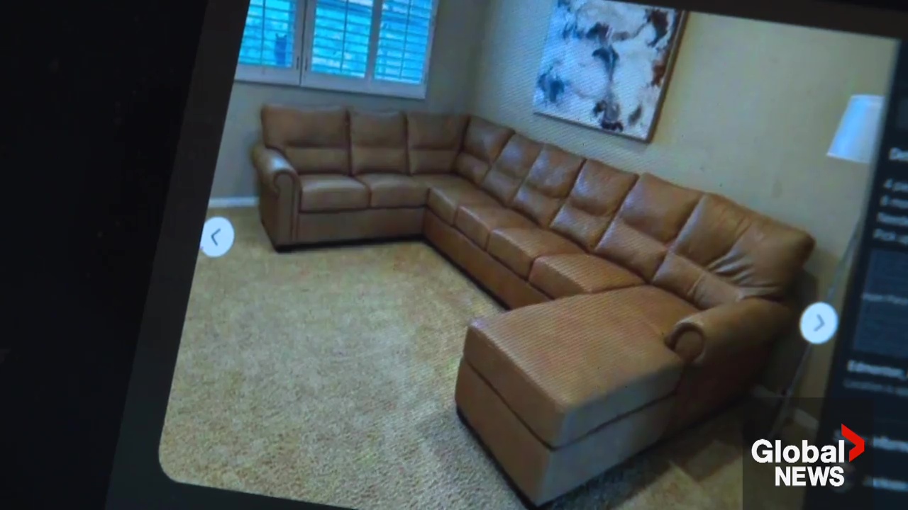 Click to play video: 'Edmonton man’s address used in Facebook Marketplace couch scam'
