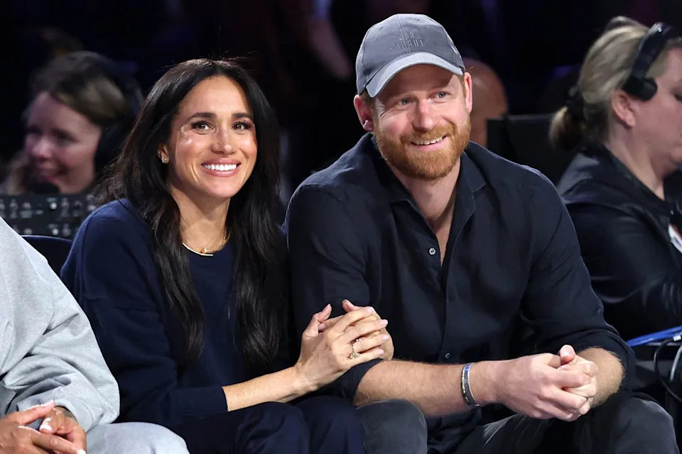 Meghan Markle and Prince Harry attend the NBA All-Star Game on Feb. 15, 2026 Ronald Martinez/Getty 
