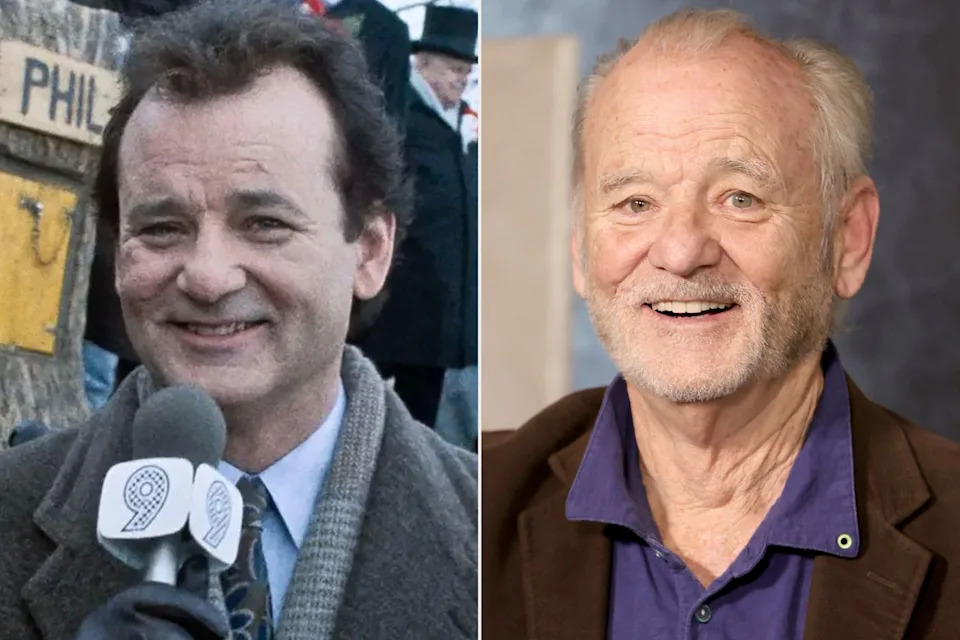 Bill Murray in Groundhog Day (left) and now Pictorial Press Ltd/Alamy; Michael Loccisano/WireImage