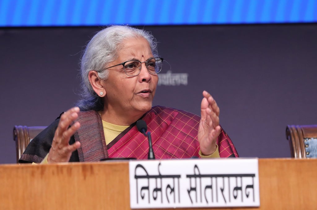 Indian Finance Minister Nirmala Sitharaman says the government will scale up manufacturing in key sectors and revive legacy industrial clusters to boost efficiency. Photo: EPA