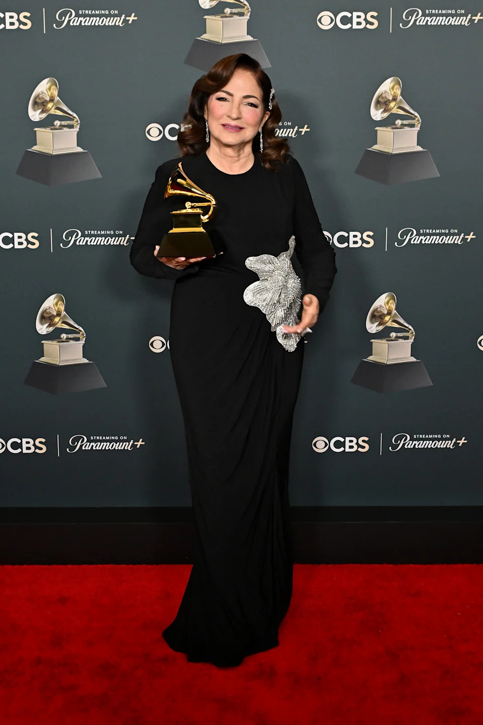 Gloria Estefan with the Grammy for Best Tropical Latin Album for 