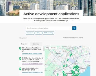 Image of active development applications website