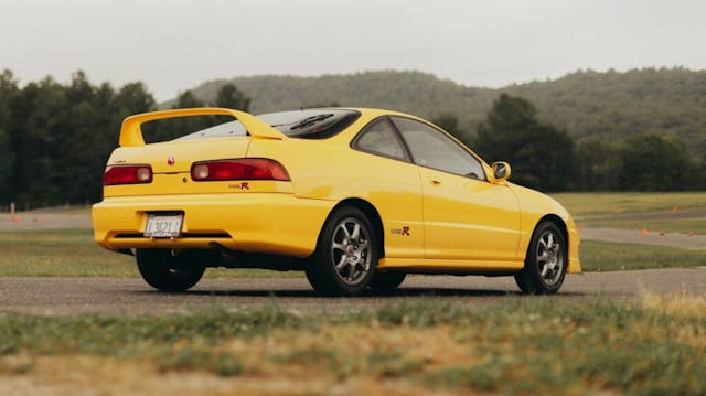 Acura Integra Type R rear three quarter yellow