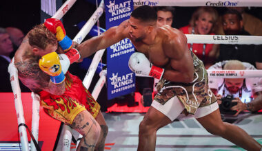 Anthony Joshua punches Jake Paul in Netflix clash