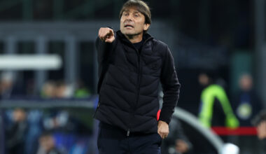 NAPLES, ITALY - FEBRUARY 10: Antonio Conte, SSC Napoli head coach, gestures during the Coppa Italia match between SSC Napoli and Como 1907 at Stadio Diego Armando Maradona on February 10, 2026 in Naples, Italy. (Photo by Francesco Pecoraro/Getty Images)