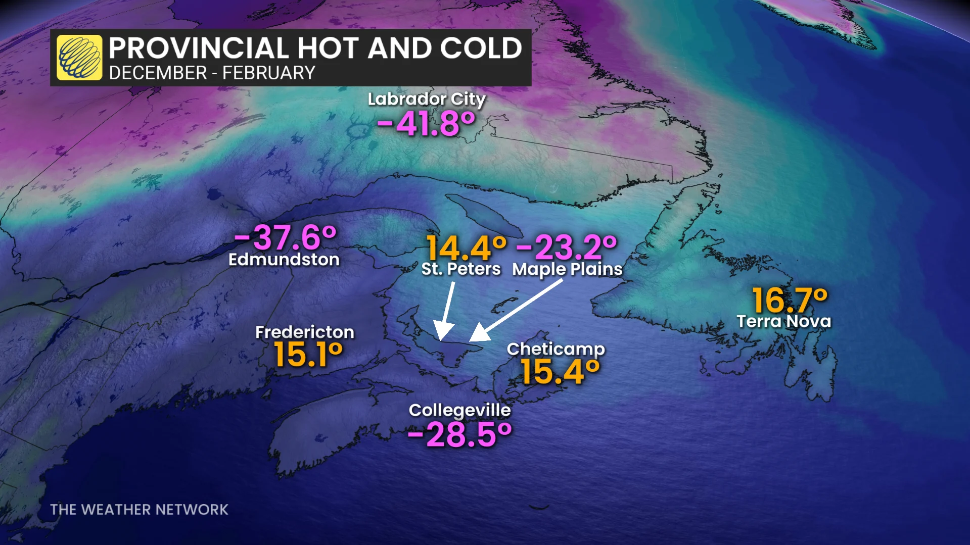 Atlantic Canada Hot and Cold Winter 2025-2026