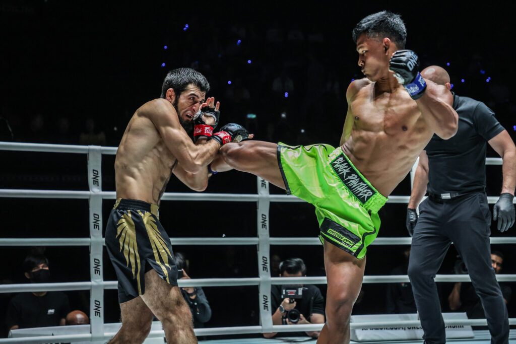 Muay Thai star Black Panther kicks his opponent