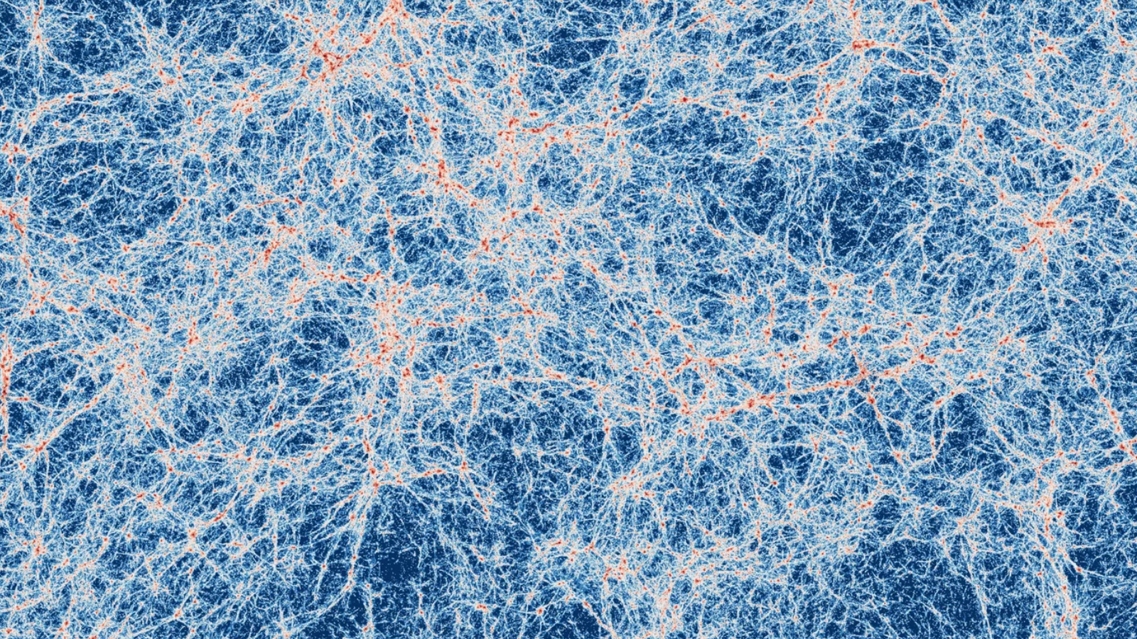 A simulation of a vast area of the cosmos made using a supercomputer and based upon the standard model of cosmology.