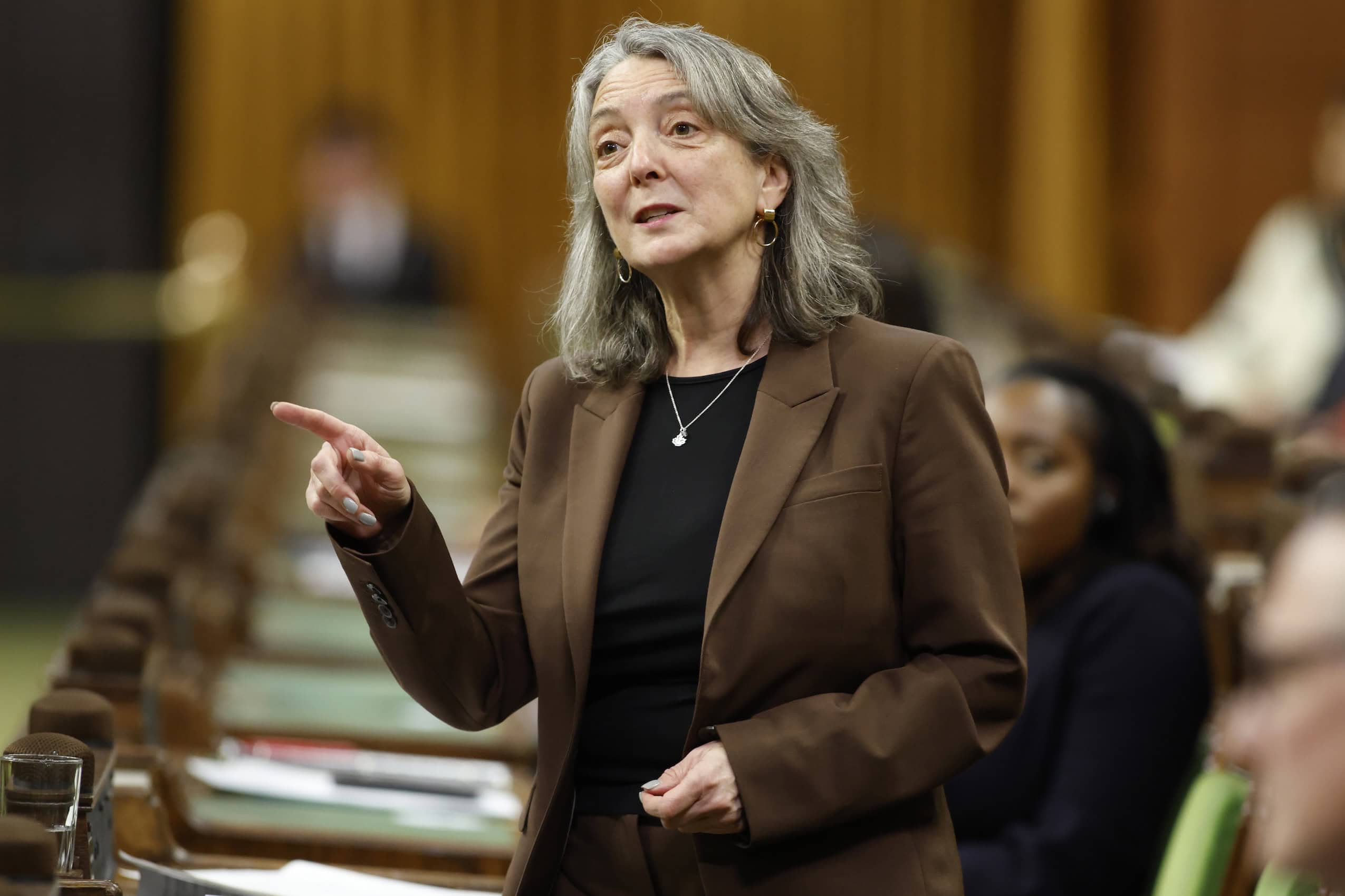 Environment Minister Julie Dabrusin gesticulates as she speaks during a session of Parliament.