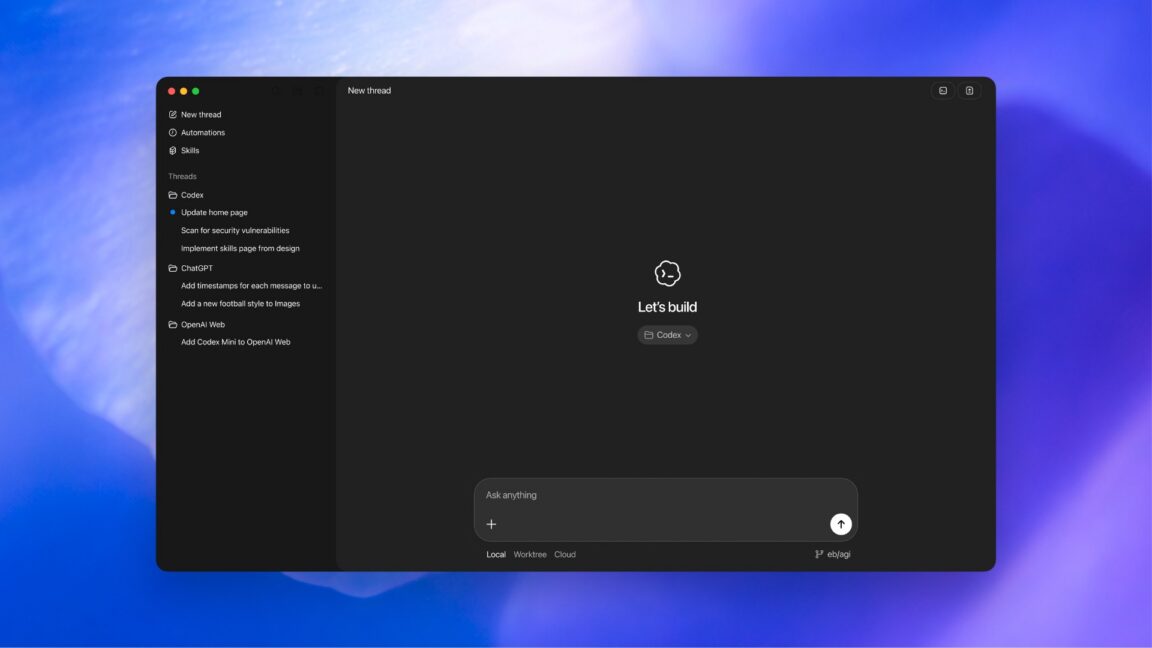 A screenshot of a simple panel, with conversations listed on the left