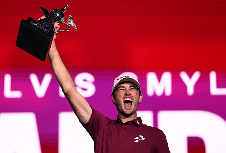 Elvis Smylie celebrates winning LIV Golf Riyadh - Francois Nel