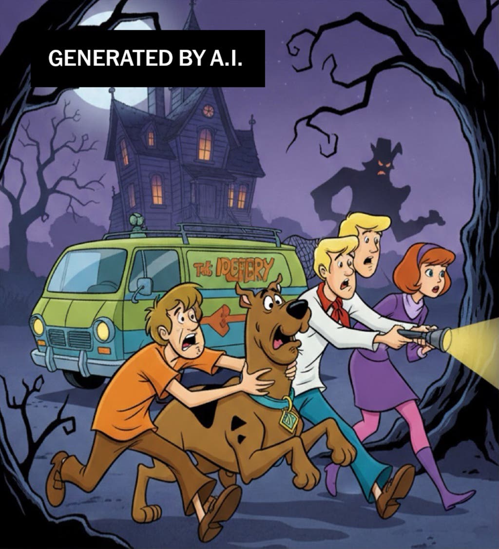 An A.I generated image of Scooby Doo characters.