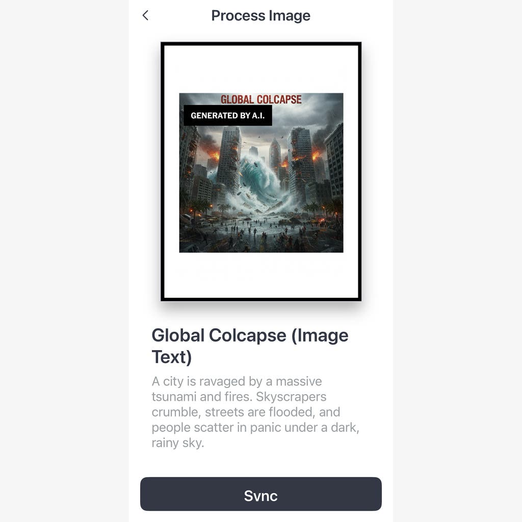 A screen shot of the image process of syncing an A.I image for the Switchbot Art Frame.