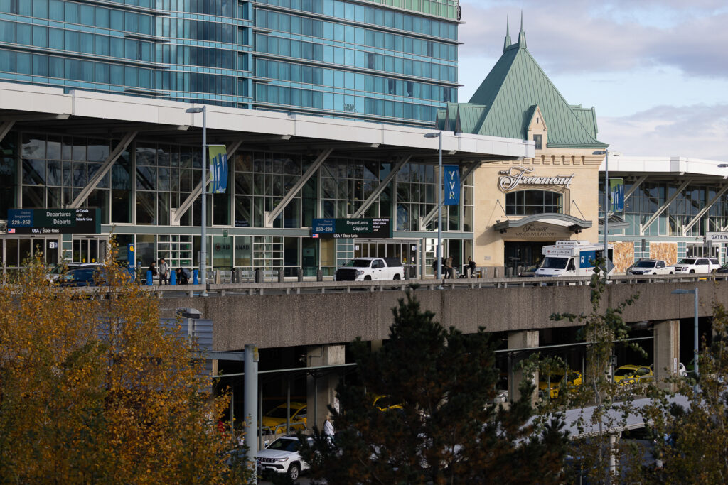 External view of the Fairmont Vancouver Airport hotel.