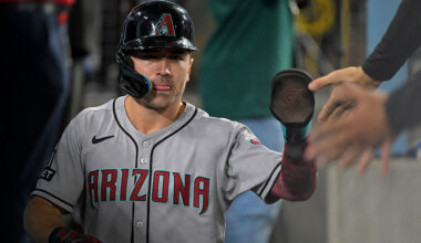 Corbin Carroll #7 of the Arizona Diamondbacks...