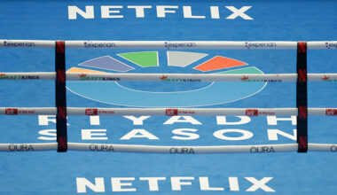 LAS VEGAS, NEVADA - SEPTEMBER 13: A general view of the ring is seen during the Canelo vs Crawford Fight Night at Allegiant Stadium on September 13, 2025 in Las Vegas, Nevada. (Photo by Harry How/Getty Images for Netflix)