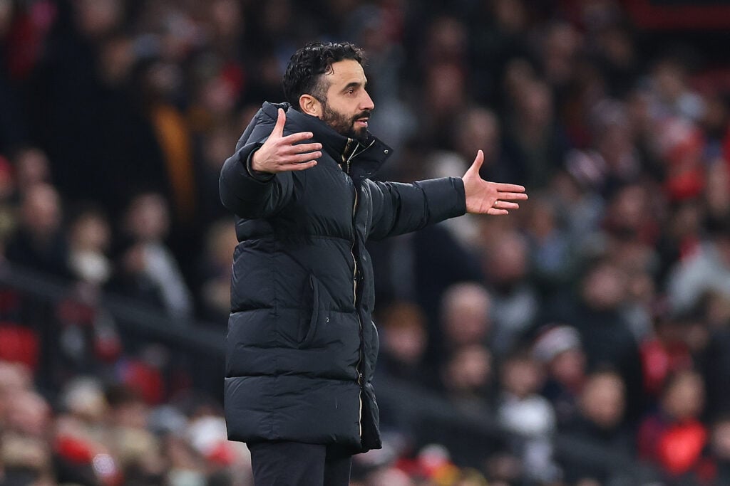 Manchester United head coach / manager Ruben Amorim during the Premier League match between Manchester United and West Ham United at Old Trafford on December 4, 2025