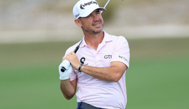 NASSAU, BAHAMAS - DECEMBER 04: Brian Harman of The United States plays his second shot on the first hole during the first round of the Hero World Challenge 2025 at Albany Golf Course on December 04, 2025 in Nassau, Bahamas. (Photo by David Cannon/Getty Images)