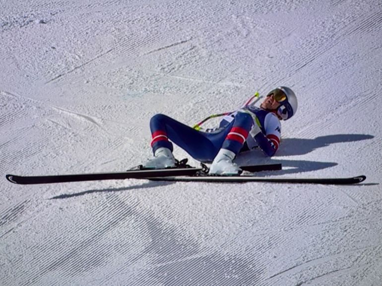 Lindsey Vonn reacts.