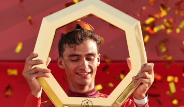 UAE Team Emirates XRG rider Isaac Del Toro celebrates winning the UAE Tour (Photo: Fadel Senna / AFP)