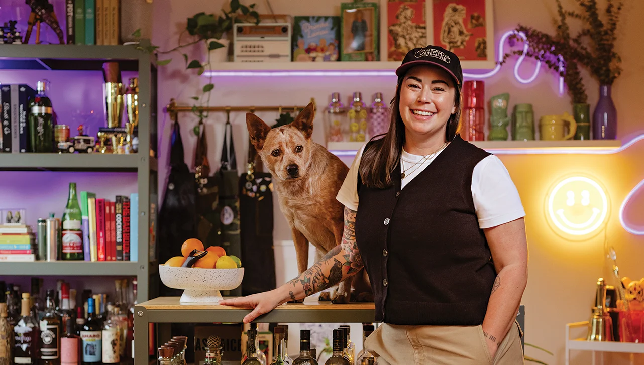 Inside Mixologist Kaitlyn Stewart’s Cheerful Home Bar in Vancouver