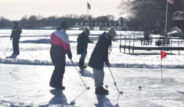 Snow golf played on Fairmont’s frozen lake | News, Sports, Jobs