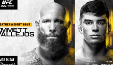 UFC Vegas 114 poster revealed for Emmett vs Vallejos