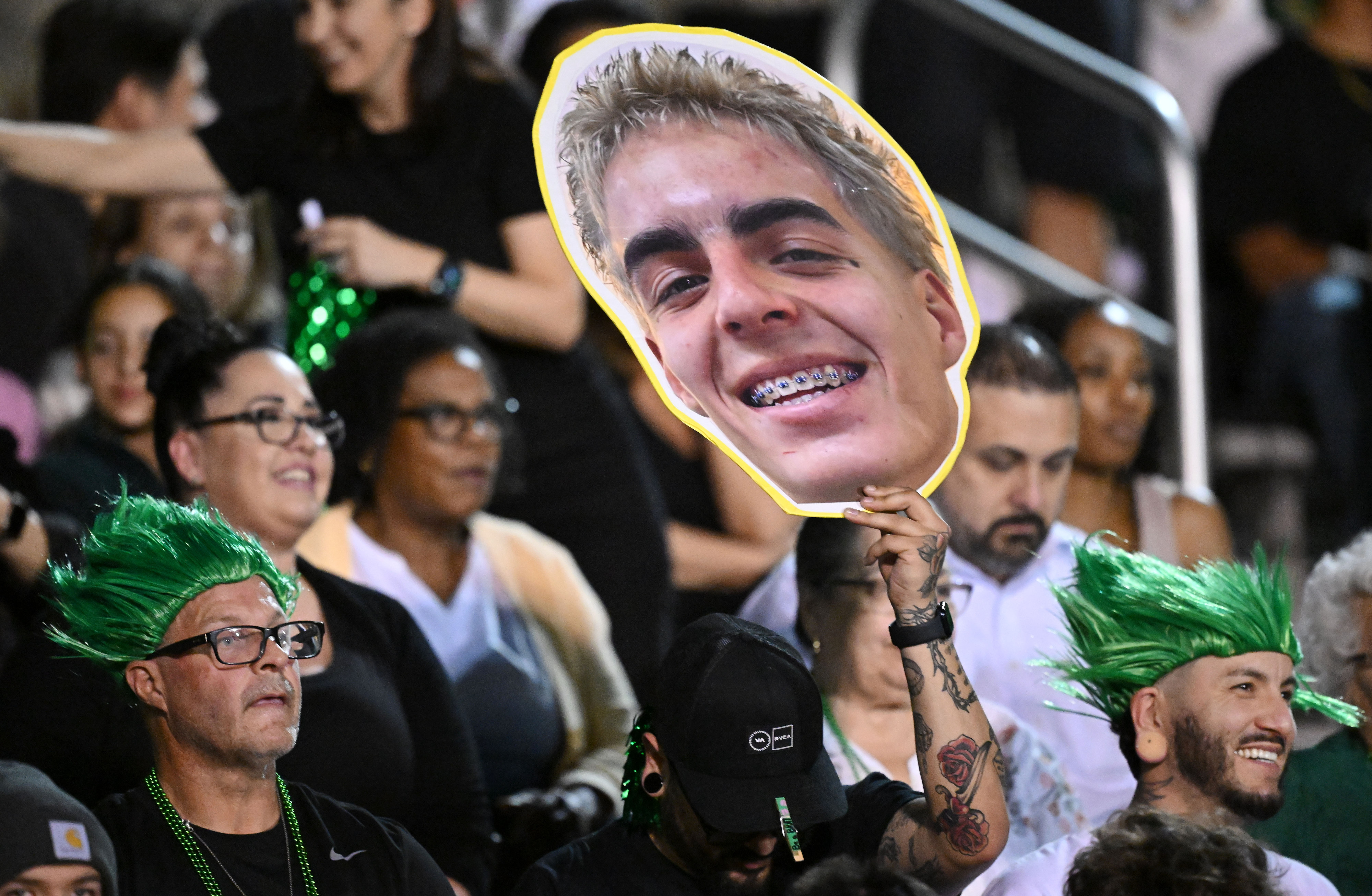 Ontario Christian fans cheer for their team during the CIF...