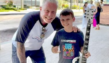 Watch the wholesome moment James Hetfield meets a 10-year-old fan – and signs his ESP LTD Iron Cross guitar
