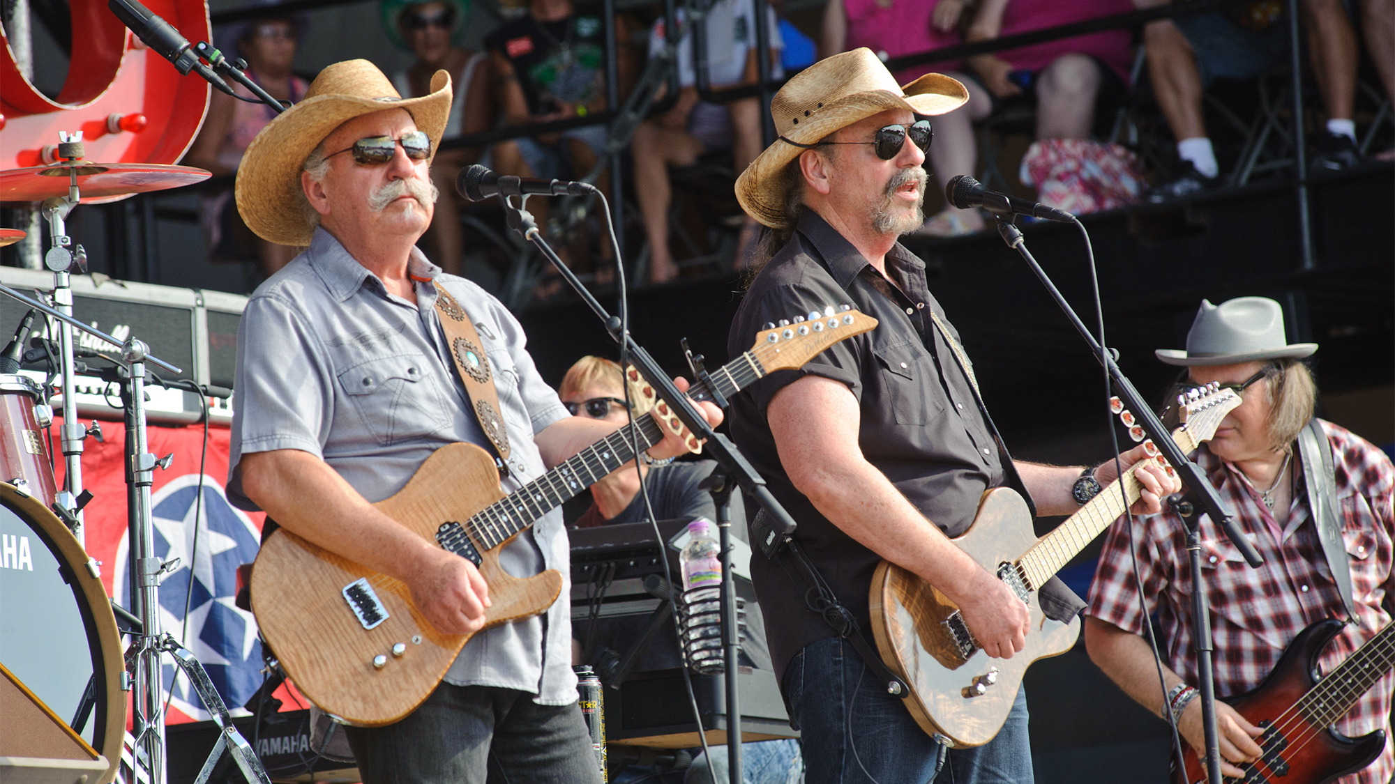 Howard Bellamy and David Bellamy of The Bellamy Brothers perform on Day 2 of Country Thunder Wisconsin on July 22, 2016 in Twin Lakes, Wisconsin.