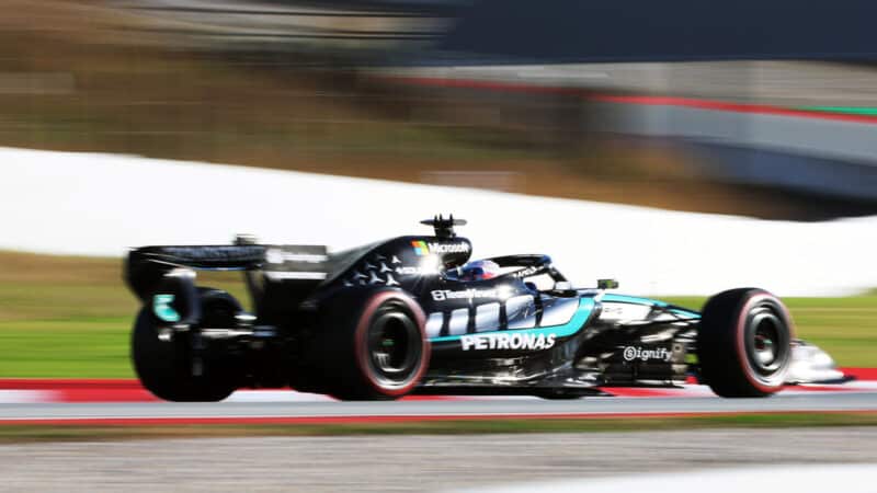 Kimi Antonelli, Mercedes, during testing in Barcelona