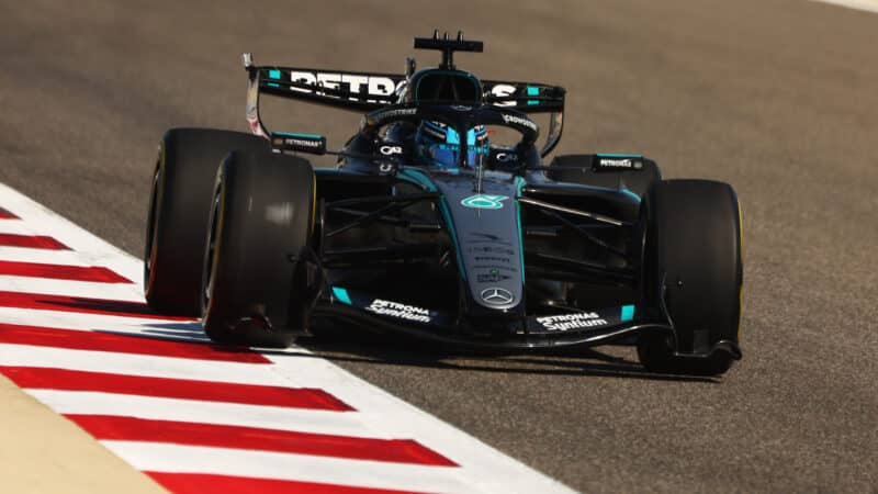 George Russell, Mercedes, during Bahrain F1 testing