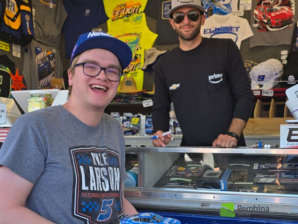 Morgan with another racing legend Chase Elliot