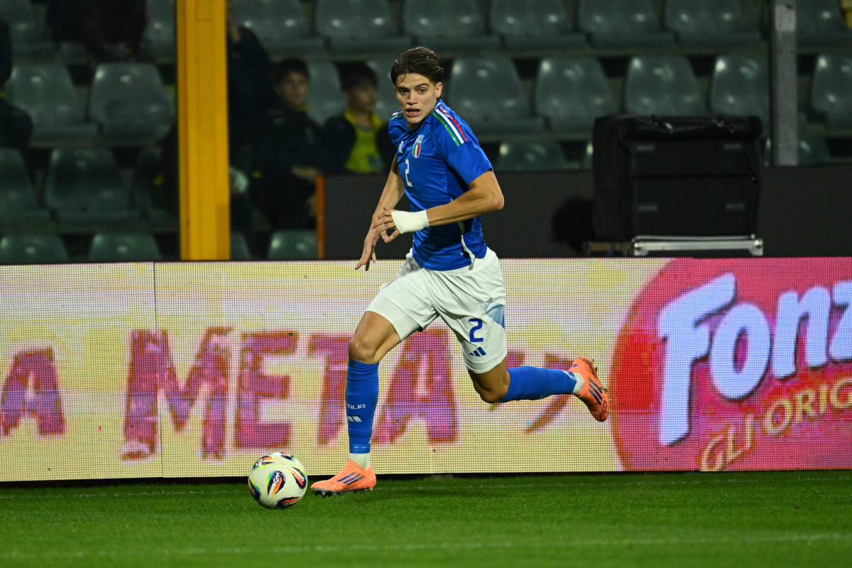 CREMONA, ITALY - OCTOBER 14: Marco Palestra of Italy in action during the UEFA Euro U21 Qualification match between Italy and Armenia at Stadio Giovanni Zini on October 14, 2025 in Cremona, Italy. (Photo by Marco M. Mantovani/Getty Images)