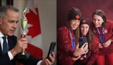 ‘Unbelievable,’ Mark Carney video calls Team Canada women’s skating team after back-to-back Olympic gold