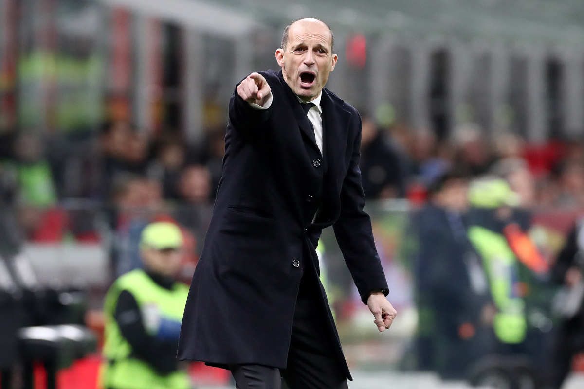 MILAN, ITALY - FEBRUARY 18: Massimiliano Allegri, Head Coach of AC Milan, reacts during the Serie A match between AC Milan and Como 1907 at Giuseppe Meazza Stadium on February 18, 2026 in Milan, Italy. (Photo by Marco Luzzani/Getty Images)