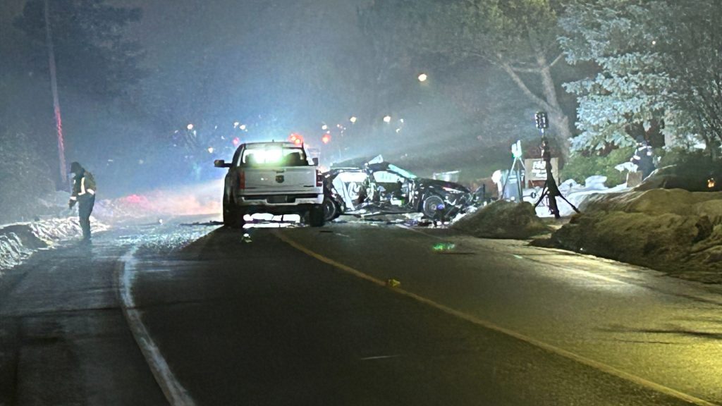 Peel police were called to Mississauga Road and Beaverbrook Way just before 6:30 p.m. on Monday for the two-vehicle crash. Photo: Matt Wilkins/CityNews.