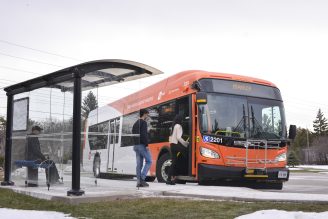 Customers boarding a MiWay bus
