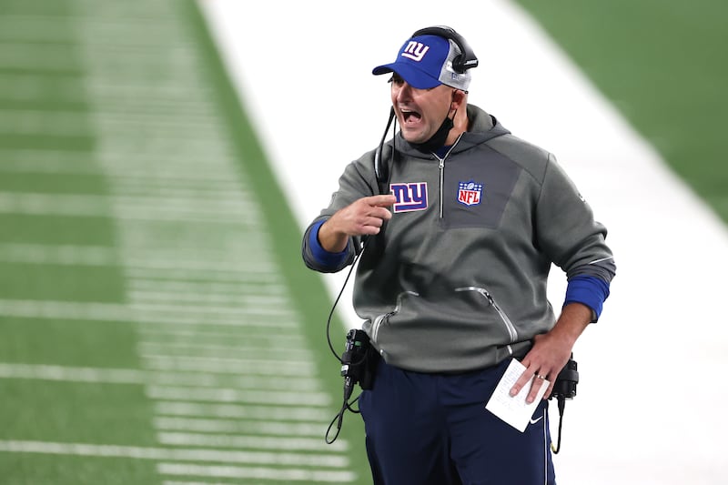 Head coach Joe Judge of the New York Giants  during a game against the Pittsburgh Steelers  at MetLife Stadium in September 2020 in East Rutherford, New Jersey. Photograph: Al Bello/Getty