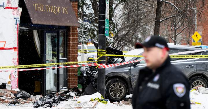 Man dead, 4 people injured after SUV crashes into Ottawa building: police - Ottawa