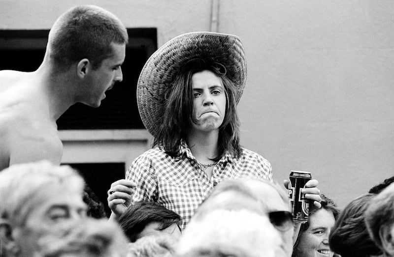 Spectators enjoying the Mary from Dungloe festival carnival parade in 1994