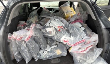 Display of stolen merchandise recovered by Peel Regional Police in Mississauga break-and-enter investigation.