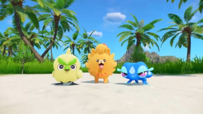 Pokemon Winds Waves starters Browt, Pombon, and Gecqua