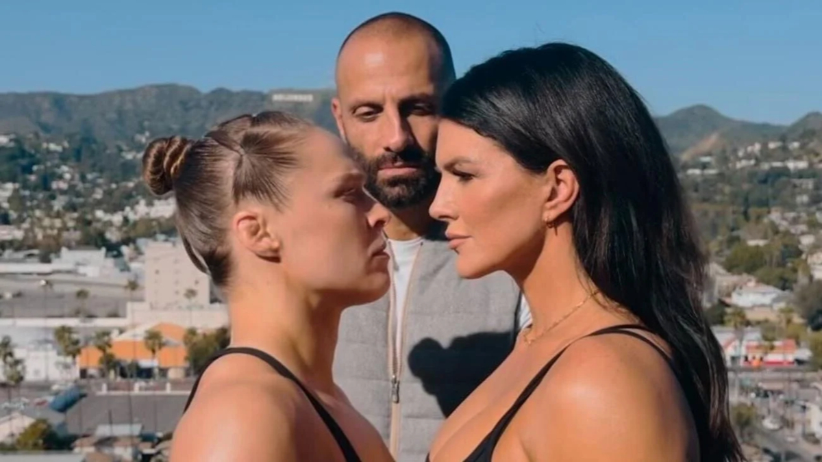 Ronda Rousey and Gina Carano staredown