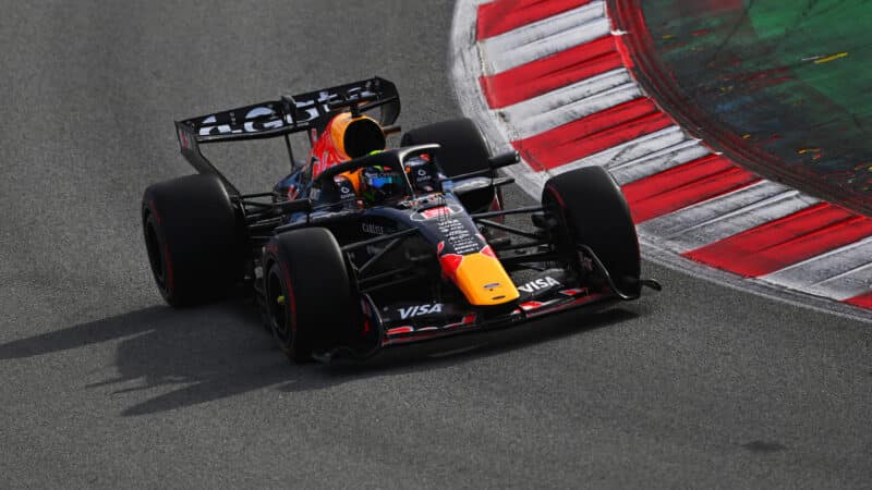 Isack Hadjar, Red Bull, during testing in Barcelona